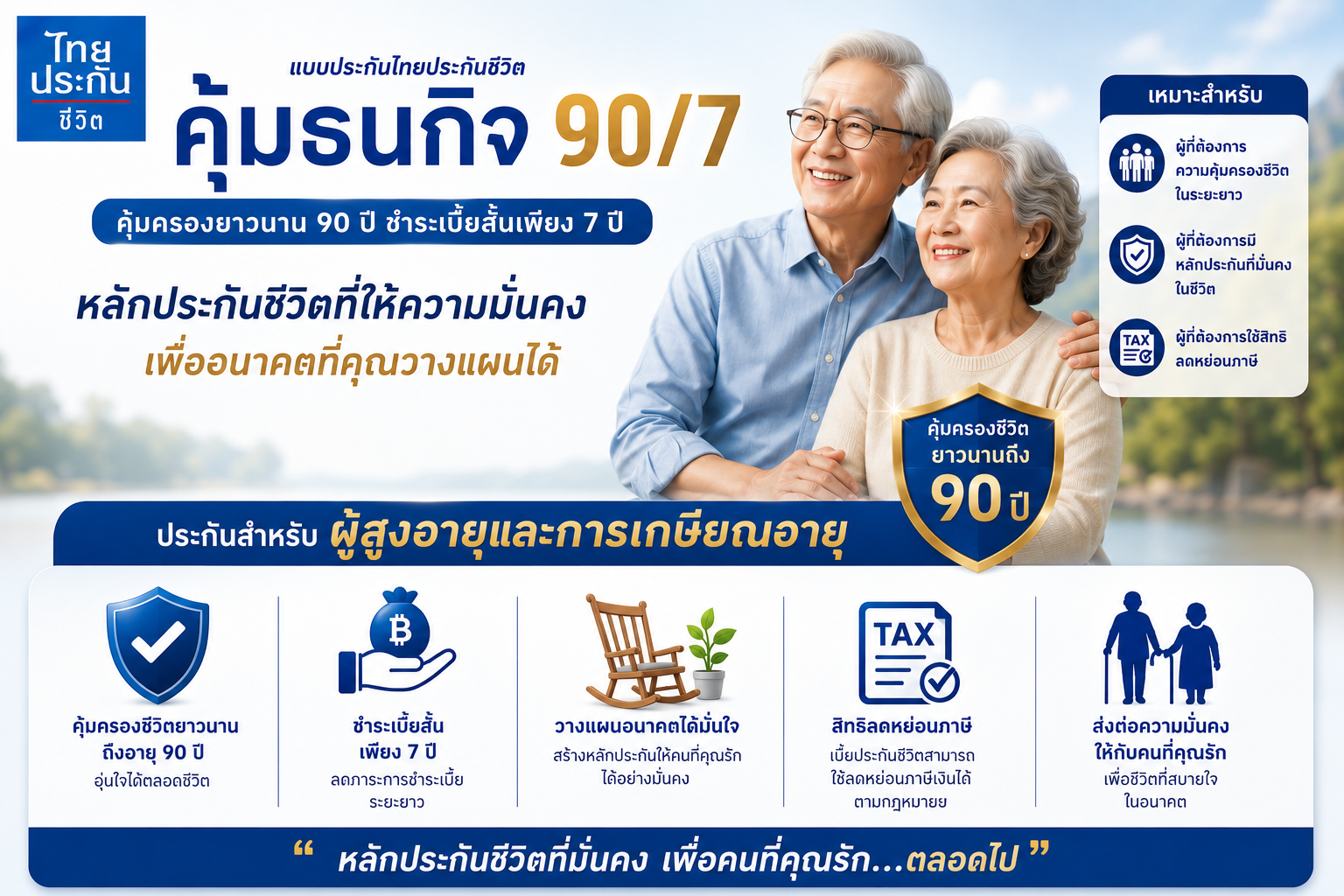 แบบประกัน คุ้มธนกิจ 90/7 สำหรับผู้สูงอายุและการเกษียณอายุ
