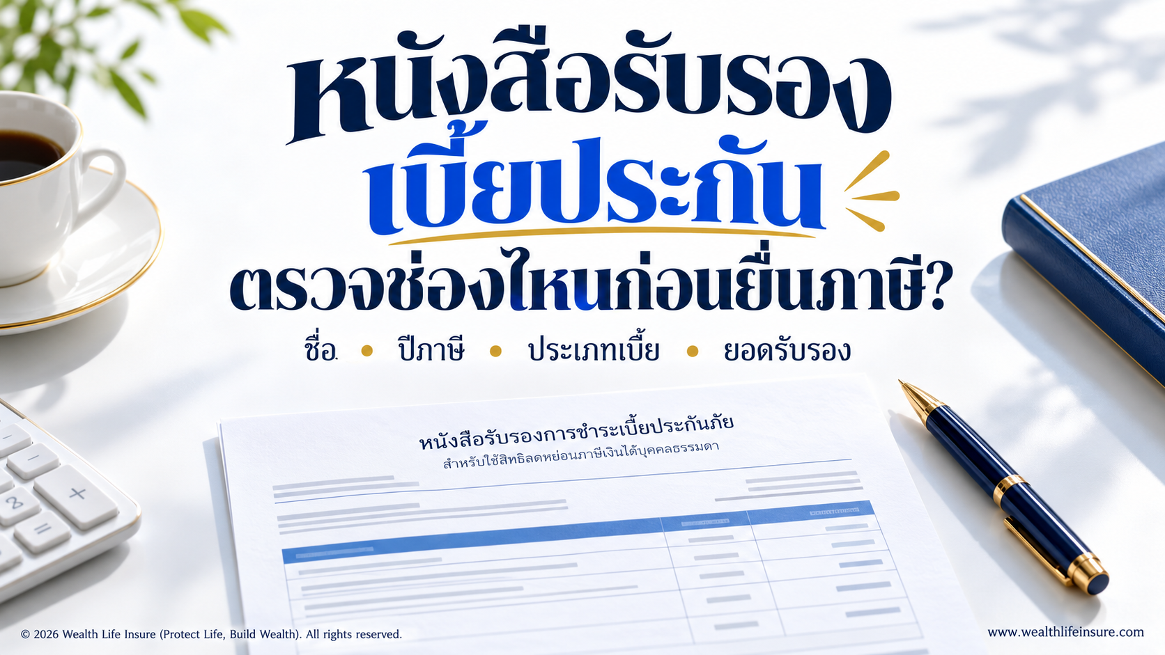 หนังสือรับรองเบี้ยประกันลดหย่อนภาษี ต้องตรวจช่องไหนบ้าง?