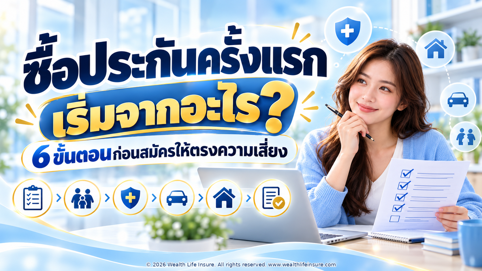 ซื้อประกันครั้งแรก เริ่มจากอะไร? 6 ขั้นตอนก่อนสมัครให้ตรงความเสี่ยง
