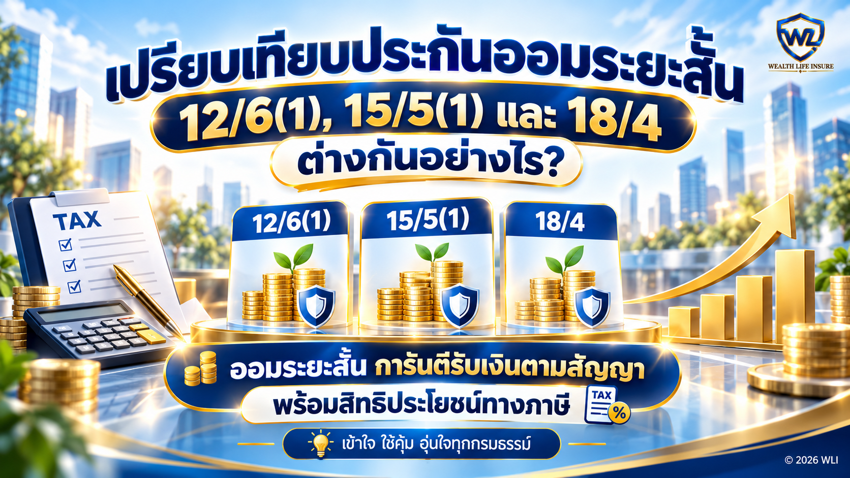 รีวิว 12/6(1), 15/5(1), 18/4 เปรียบเทียบประกันออมทรัพย์ระยะสั้น ไทยประกันชีวิต แผนไหนคุ้มสุด?